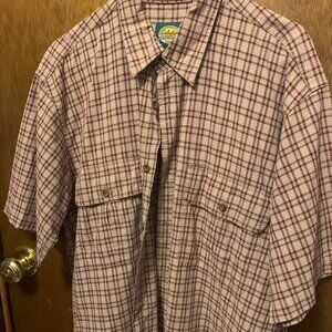 Cabelas Double Pocket Men's Plaid Shirt in Size Large
